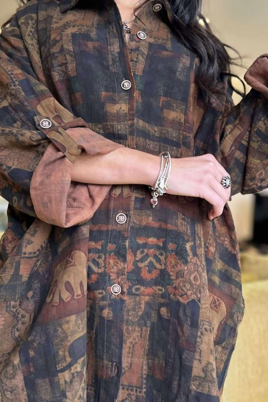Shangri-La Longline Pocketed Shirt Jacket 1 /30 =